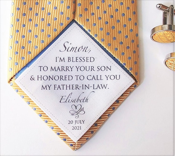 Personalized Wedding Tie Patch: Father-in-law Gift From Bride