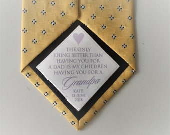 Personalised tie patch for grandad, gift to grandad, grandfather's gift, grandpa gifts, gifts from grandchildren to grandpa