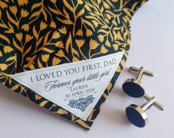 Personalised corner patch for a pocket square | Cotton patch for Father of the bride pocket square