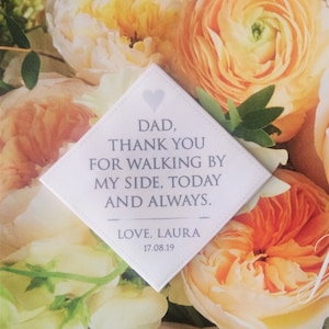 Personalised tie patch for Father of the bride