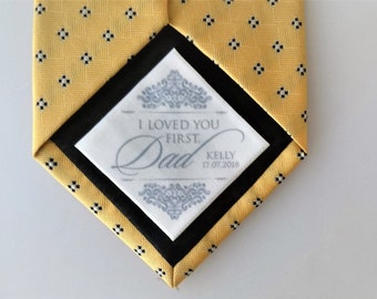 Father of the Bride personalized gift | wedding tie patch | keepsake tie label | Necktie patch for dad on wedding day