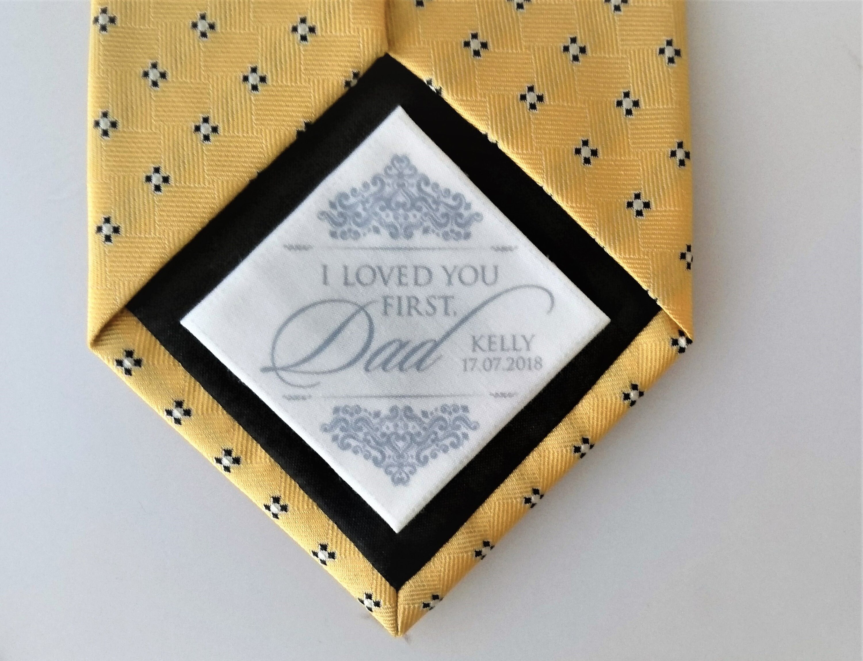 Father Of The Bride Personalized Gift | Wedding Tie Patch Keepsake Label Necktie For Dad On Day