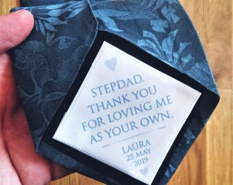 Personalised tie patch for Step Father of the bride