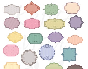 Vintage Frames Clipart PNG Set, Handmade Digital Graphics (2 ZIP)