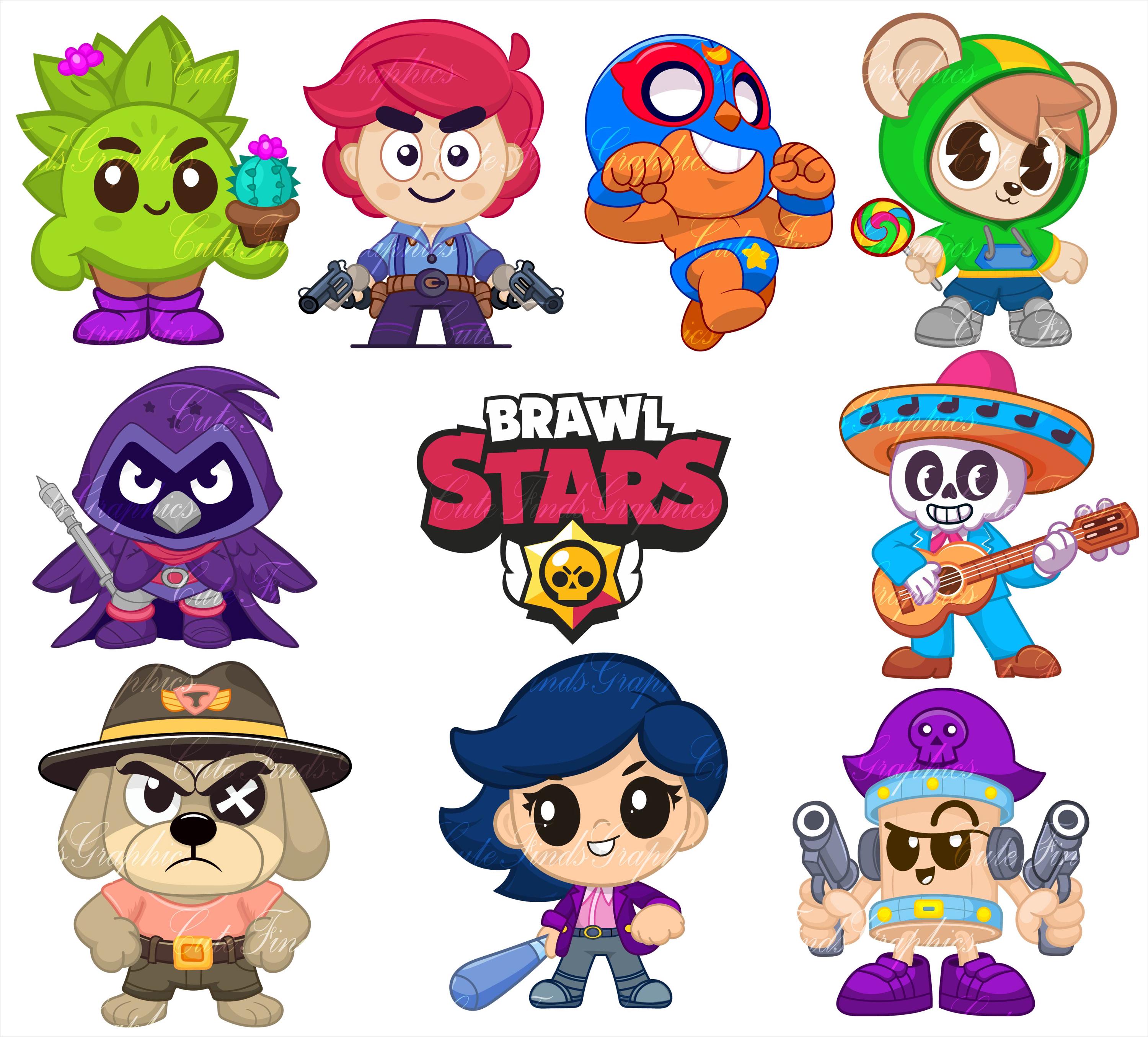 Personajes de Brawl Stars PNG, Spike, Colt, Leon, Crow, El Primo, Poco ...