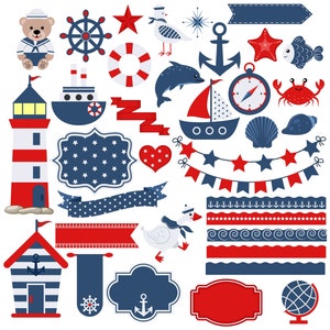 Nautical clipart PNG. Nautical clipart for scrapbooking. Ocean clipart PNG