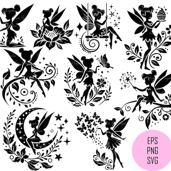 Tinkerbell SVG ,  PNG. Digital Cut Files,  Instant download design for cricut or silhouette