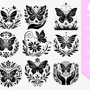 Schmetterling SVG, Schmetterling Silhouette, Schmetterling Clipart, Schmetterling Schnittdatei, Schmetterling PNG, Schmetterling Vektor, Schmetterling Aufkleber, Schneidedateien