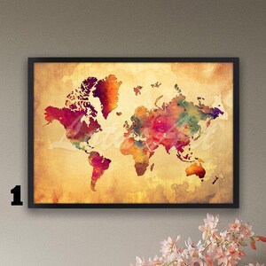 Weltkarte Vintage Style Hintergrund Wand Kunst Druck Malerei Reise Karte Poster Wohnzimmer Dekor Personalisierte Geschenke Illustration Wohnkultur