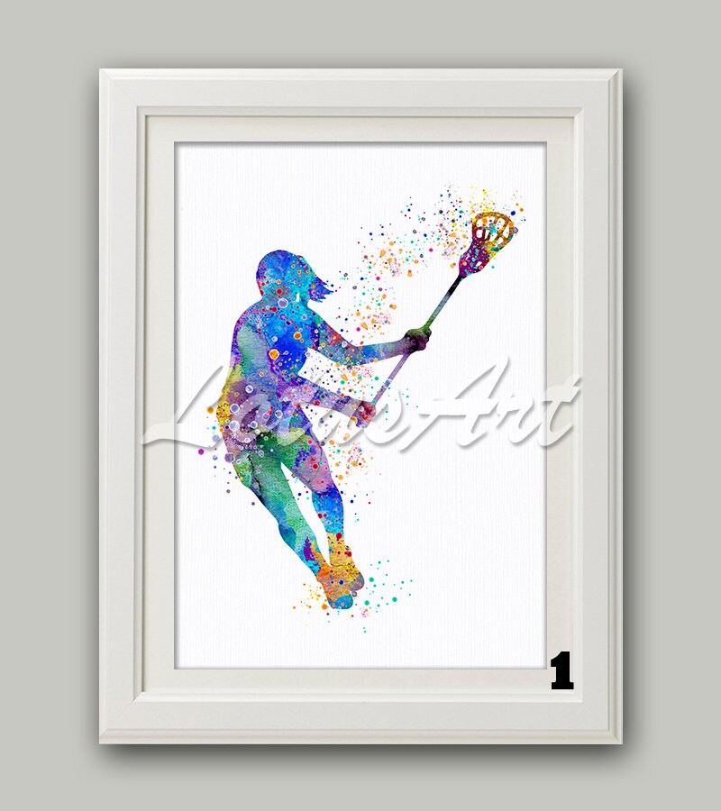Girl Lacrosse Art Watercolor Print Sports Poster Home Decor - Etsy