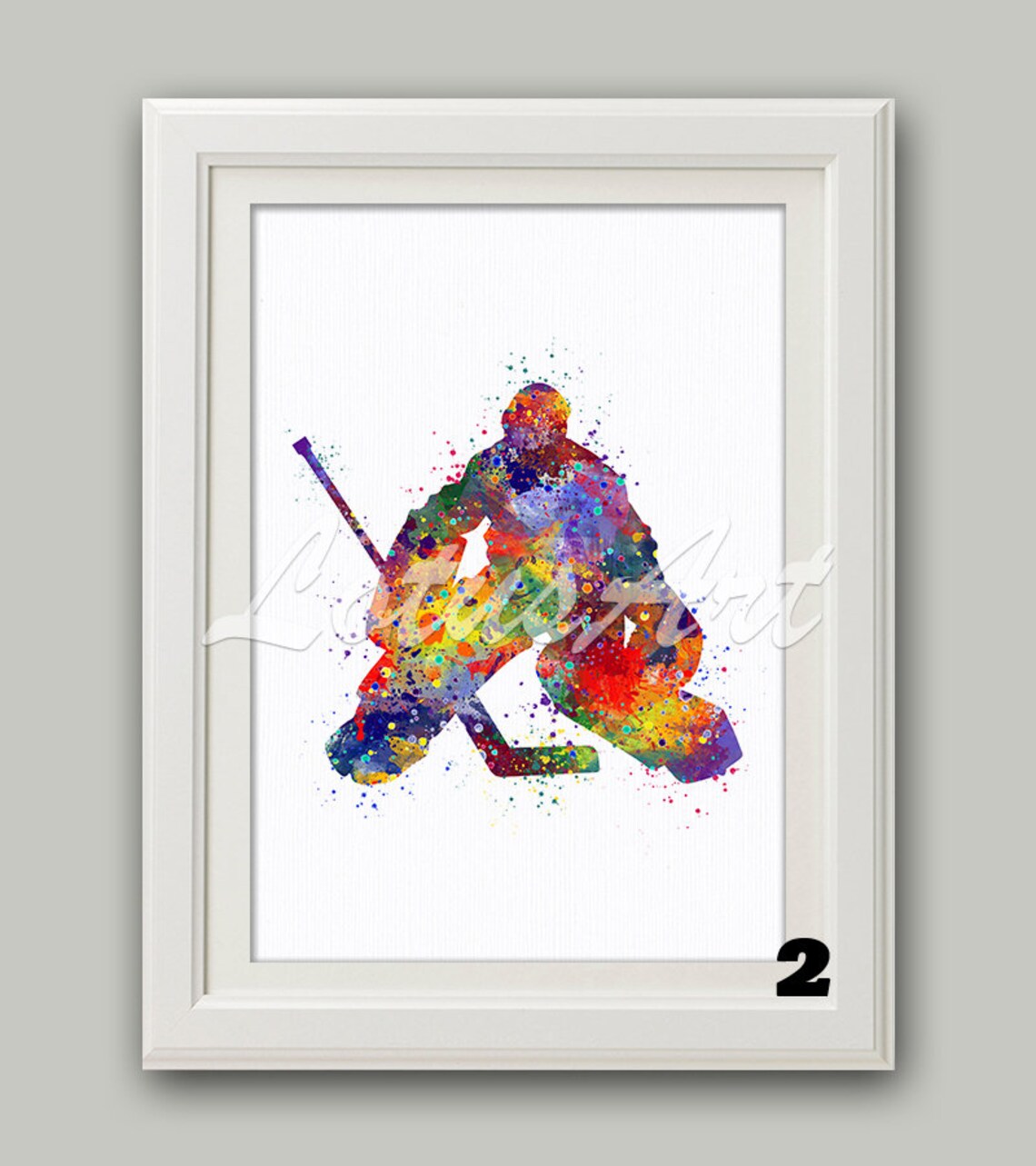 Boy Ice Hockey Goalie Wall Art Print Winter Sports Poster Etsy
