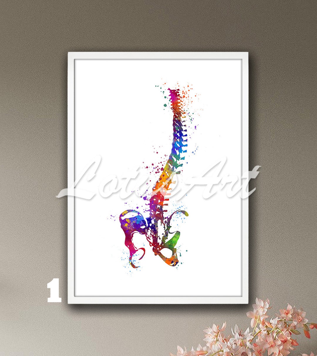 Scoliosis Spine Watercolor Wall Art Print: Human Anatomy Poster - Etsy