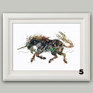 Unicorn Wall Art Watercolor Print Animals Nursery Art Fantasy | Etsy