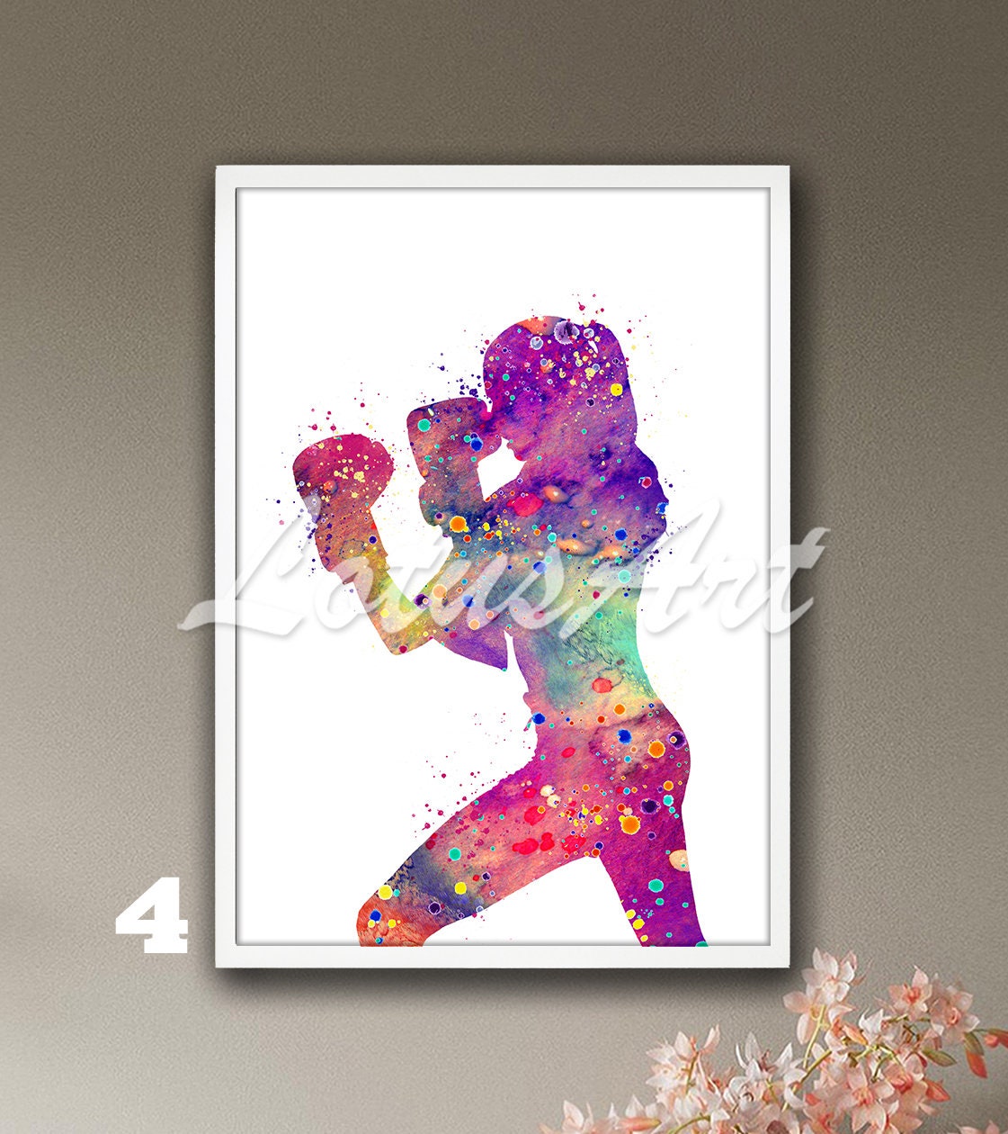 Woman Boxing Watercolor Print: Framed Sports Poster, Nursery Art - Etsy