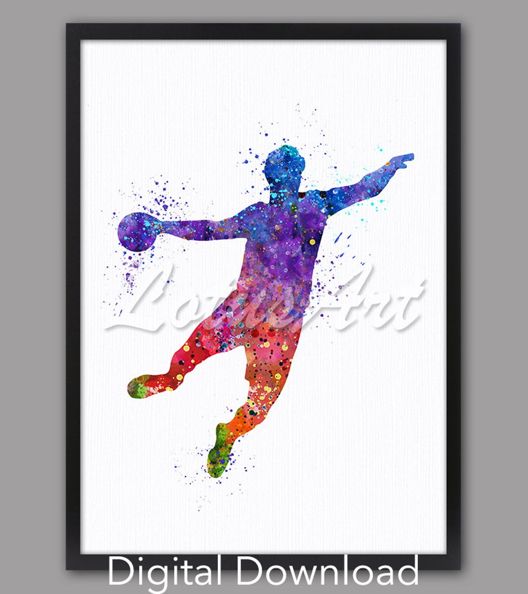 DIGITAL DOWNLOAD Boy Handball Wall Art Male Sports Poster Coach Gift