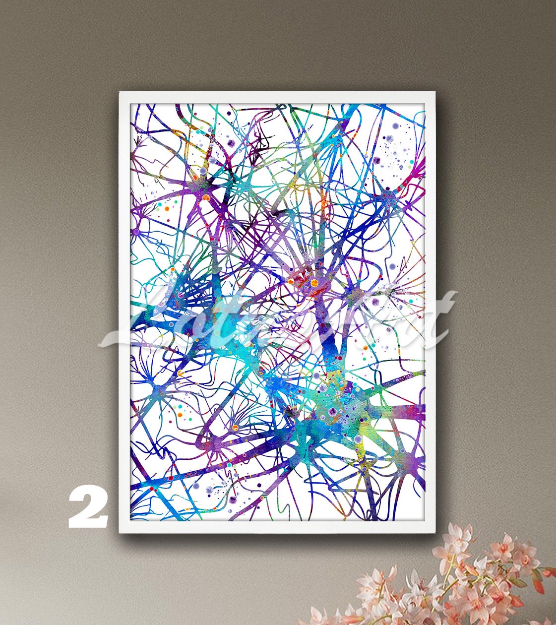 Watercolor Neuron Art Print: Medical Neurology Brain Anatomy - Etsy
