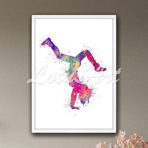 Hip Hop Dancer Watercolor Print: Personalized Kids Room Decor