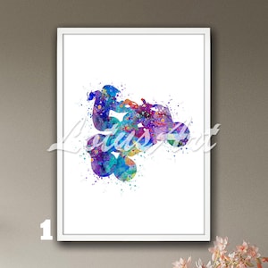 4 Wheeler Print ATV Watercolor Wall Art Painting Sports Poster Girls Room Decor Personalised Quad Rider Gift
