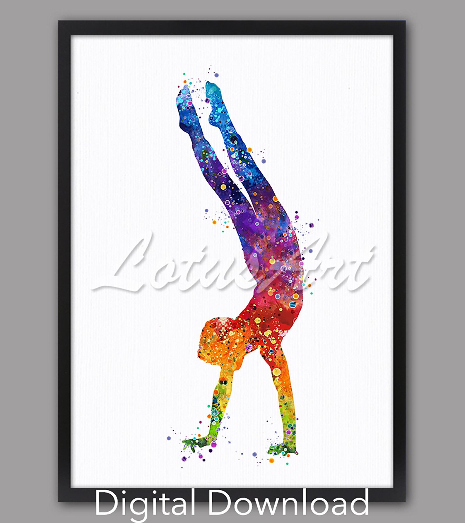 Gymnastics Boy Art Poster Sports Watercolor Print Kids Nursery Gifts