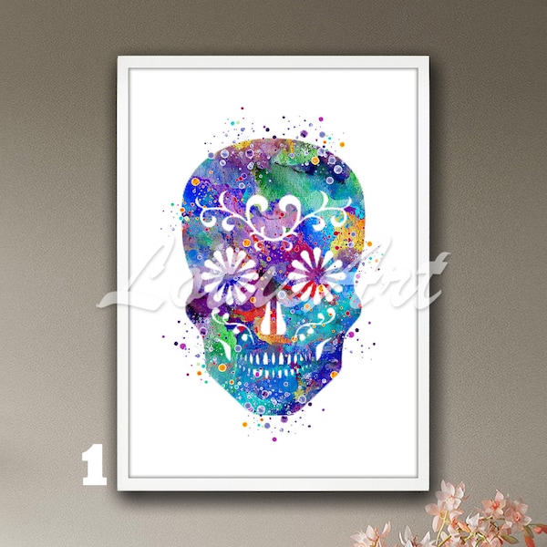 Sugar Skull Painting Etsy