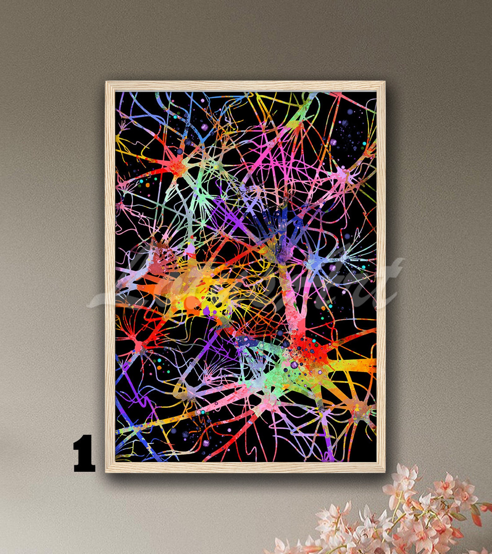 Neuron Watercolor Print: Medical Anatomy Brain Cell Wall Art - Etsy