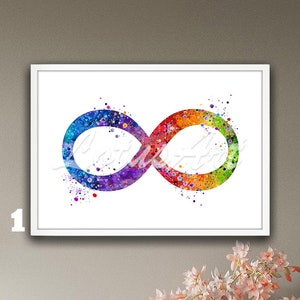 Watercolor Infinity Symbol Art Print: Yogi Zen Decor