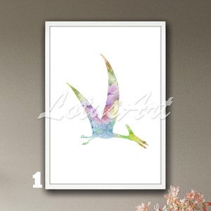 Pteranodon Pterosaur Wall Art Watercolor Framed Print