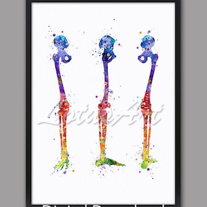 Leg Bones Watercolor Anatomy Art Print: Medical Decor (Digital Download)