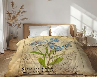 Rustikt blommigt påslakan: Vintage Cottagecore-sängkläder