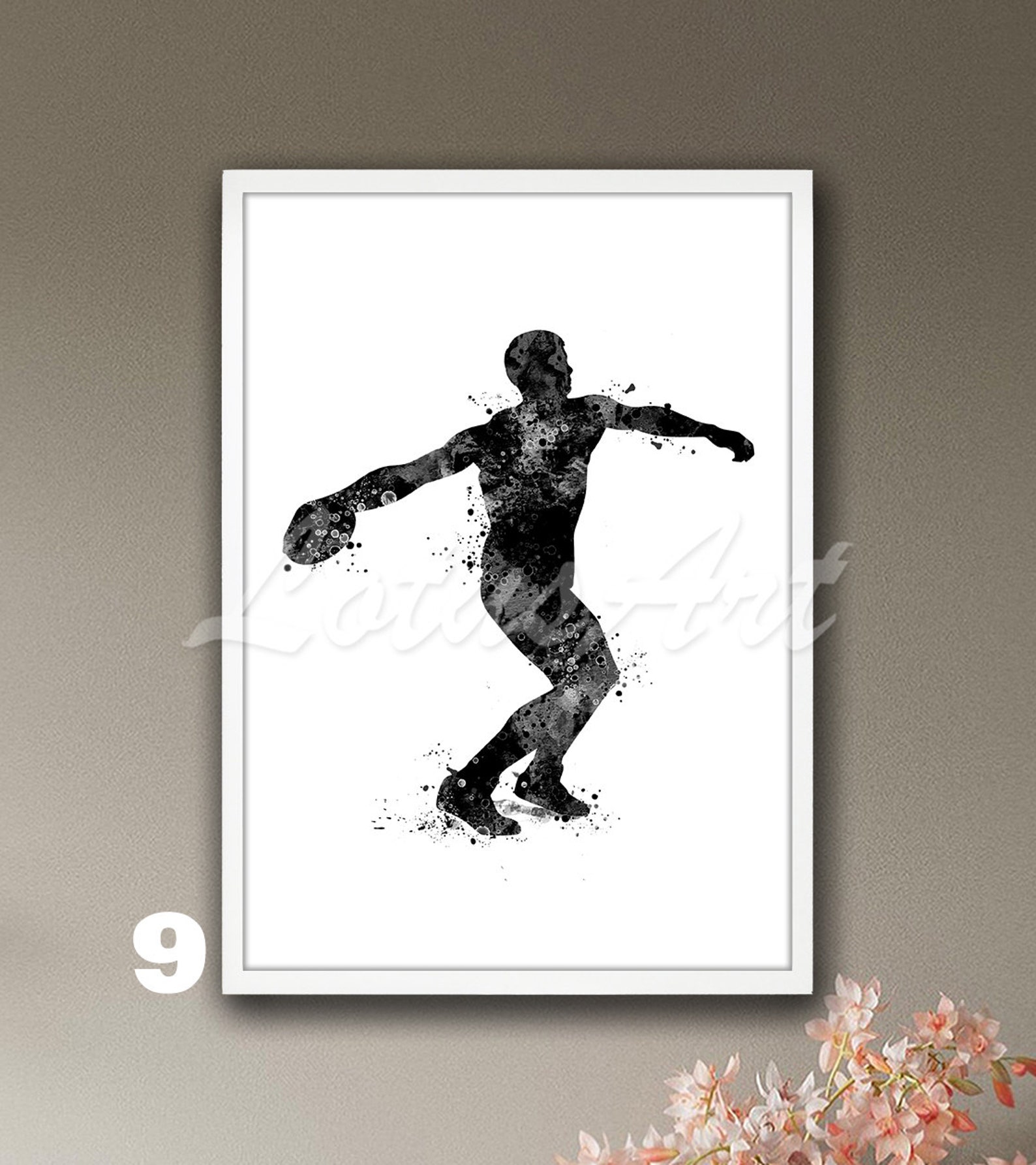 Discus Print Discus Thrower Watercolor Print: Personalized Sports Art - Etsy