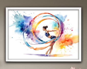 Jumping Trampoline Wall Decor, Extreme Canvas Print, Gymnast Wall