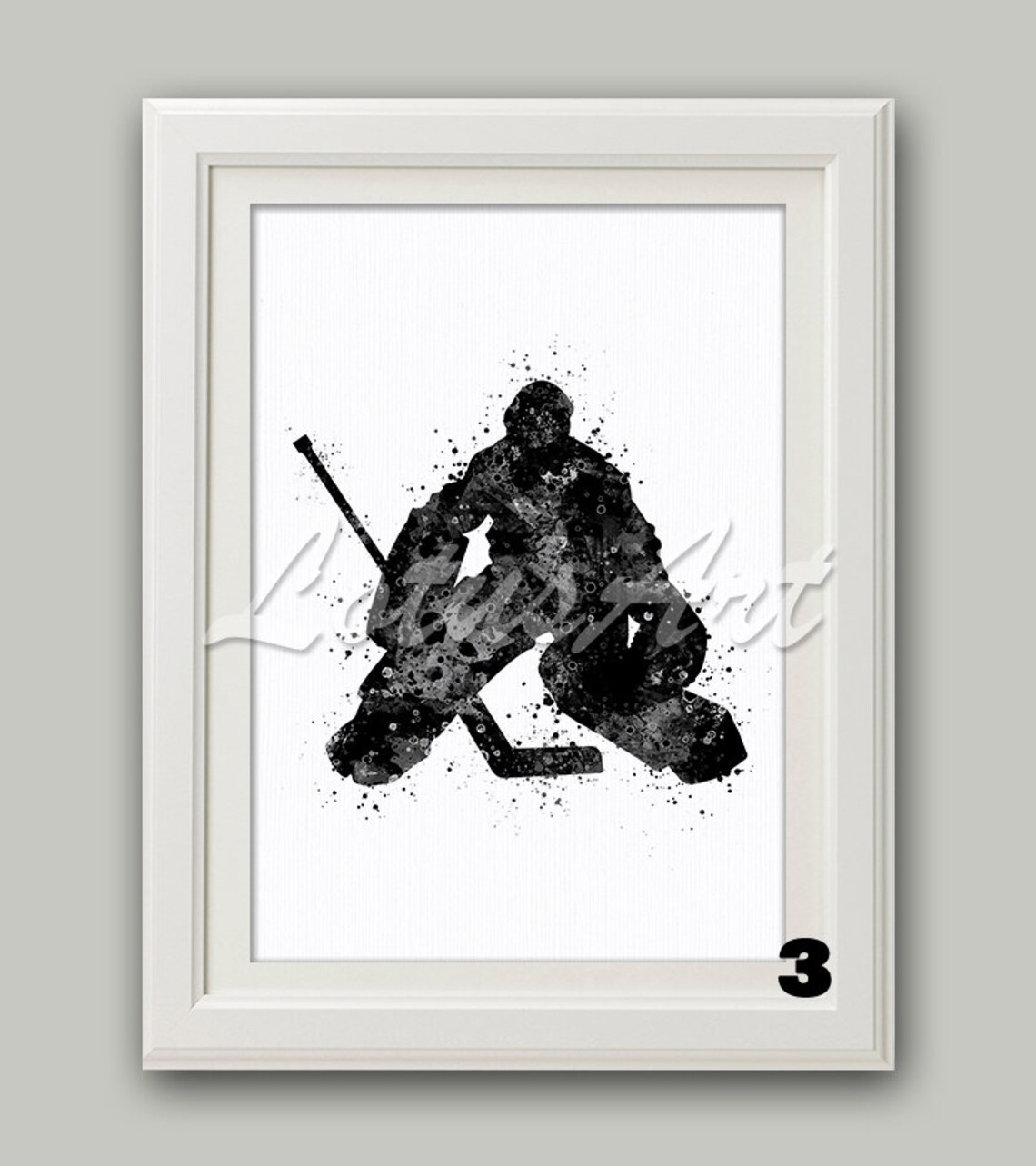 Boy Ice Hockey Goalie Wall Art Print Winter Sports Poster Etsy