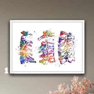Vertebrae Art Framed Watercolor Print Medical Cervical Thoracic Lumbar Wall Decor Anatomical Chiropractor Gift Orthopedics Kinesitherapist
