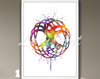 Tree of Life Celtic Watercolor Art Print: Irish Knot Wall Art, Spiritual Decor Gift