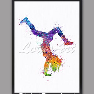 Hip Hop Dancer Watercolor Art Print: Girls Room Decor (Digital Download)