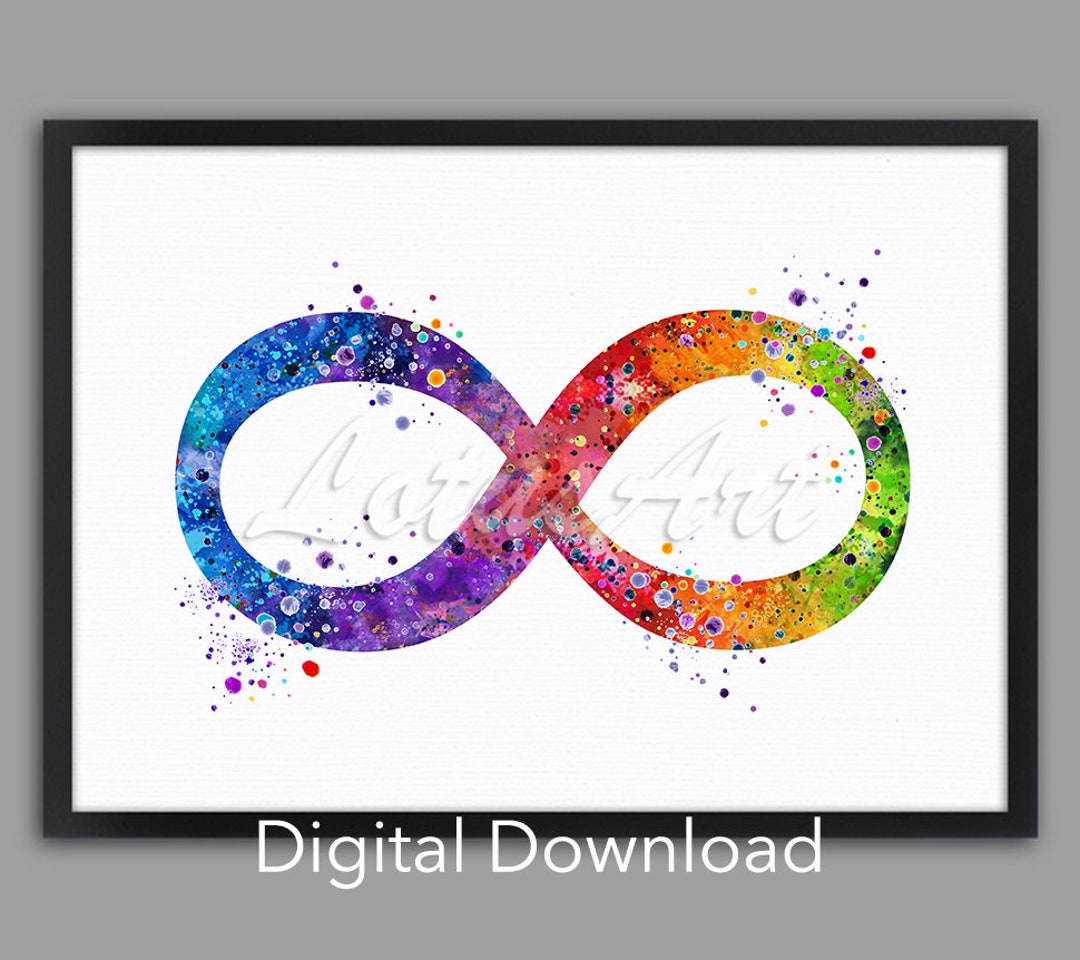 Infinity Symbol Wall Art Watercolor Print Yogi Zen Decor Buddha Art ...