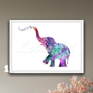 Baby Elephant Wall Art Watercolor Print Painting Nursery Art