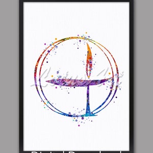 Watercolor Flaming Chalice Print: Unitarian Universalist Symbol (Digital Download)
