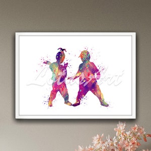 Hip Hop Kids Watercolor Print: Street Dance Nursery Art