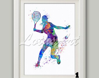 Tennis Watercolor | Etsy