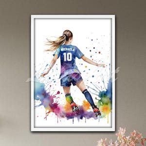 Watercolor Roller Skate Art Print: Personalized Girls Room Decor