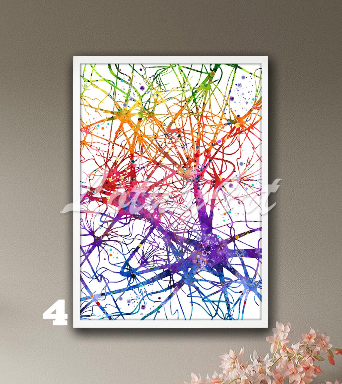 Watercolor Neuron Art Print: Medical Neurology Brain Anatomy - Etsy