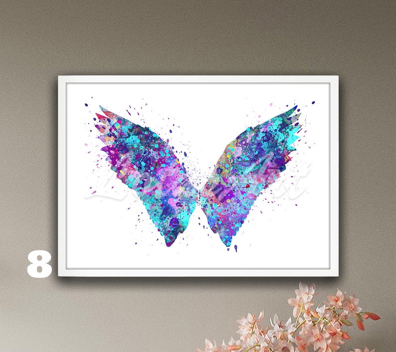 Angel Wings Wall Art Watercolor Framed Print Nursery Art Poster ...