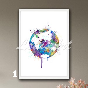 Welt Karte Wand Kunst Aquarell Druck Malerei Planet Erde Poster Reise Drucke Illustration Wohnzimmer Dekor Personalisierte Geschenke