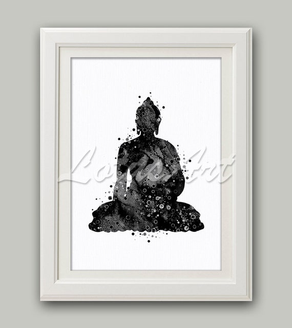 Black White Buddha Wall Art Watercolor Print Zen Decor - Zen Wall Art Canada Black White Buddha Wall Art Watercolor Print Zen Decor - Zen Wall Art Canada