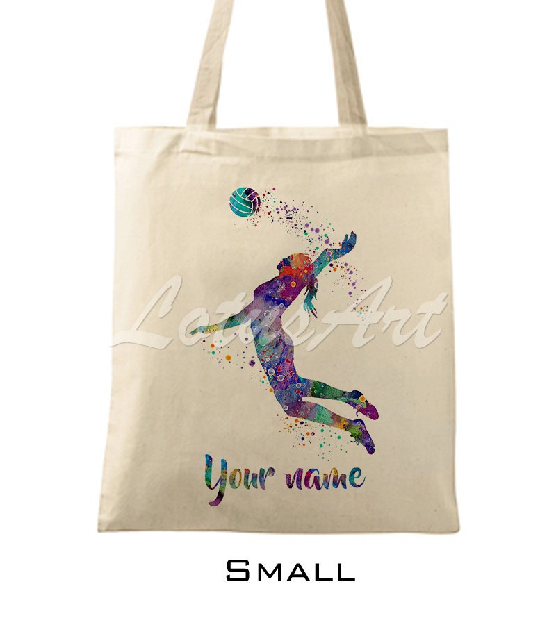 Volleyball Girl Tote Bags Personalized Tote Bags Custom Tote Etsy