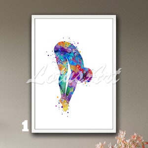 Springboard Diving Watercolor Wall Art Framed Print Boys Room Decor Poster Painting Swimmer Water Sports Man Diver Personalised Gifts