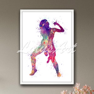 Hip Hop Female Dancer Watercolor Wall Art Print Painting Street Dance Poster Dancing Girl Room Decor Personalised Gifts