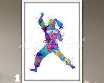 Personalized Karate Taekwondo Watercolor Art Print: Custom Martial Arts Gift