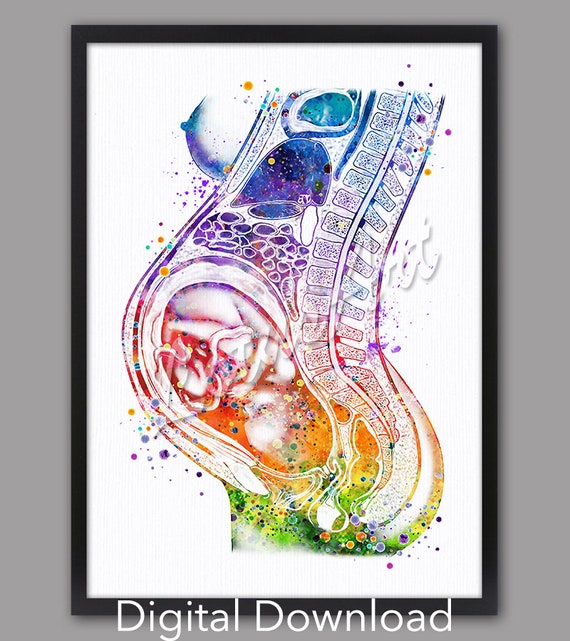 Digital Download Pregnancy Art Expect Baby Pregnant Watercolor | Etsy